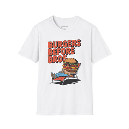 Burgers Before Bros T-Shirt — Funny Retro Hamburger Tee
