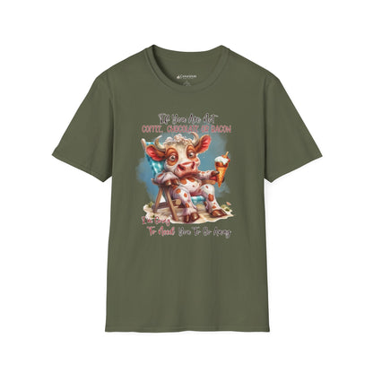 Funny Foodie T-Shirt — "If You Are Not Coffee, Chocolate or Bacon I'm Going To Need You To Go Away"