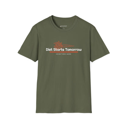 Diet Starts Tomorrow T-Shirt — Funny Retro Motivational Tee