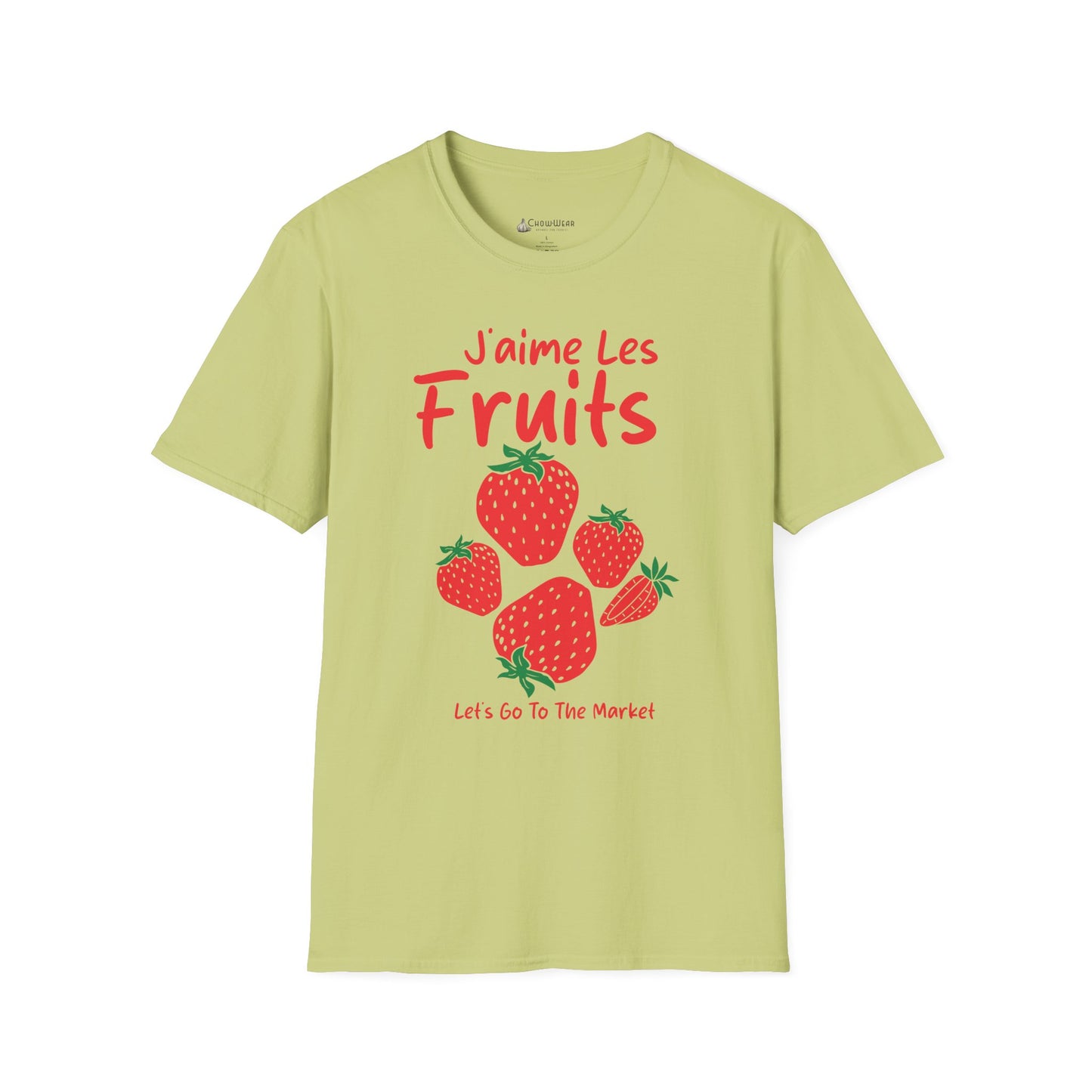 Strawberry "J'aime Les Fruits" (I Love Fruit) French Farmers Market T-Shirt