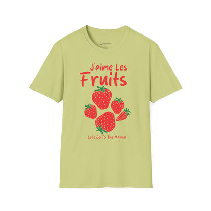 Strawberry "J'aime Les Fruits" (I Love Fruit) French Farmers Market T-Shirt