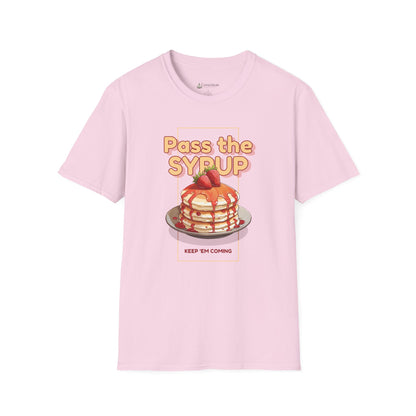 Pass the Syrup Pancake T-Shirt — Retro Breakfast Graphic Tee