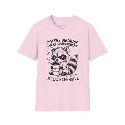 Coffee Because Anger Management Is Too Expensive Funny Raccoon T-Shirt