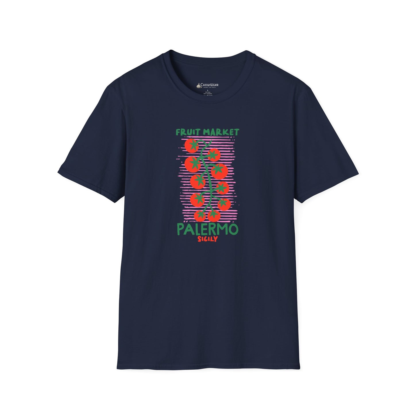 Tomato Vine Palermo Italy T‑Shirt — Fruit Market Travel Foodie Tee