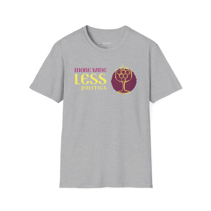 "More Wine Less Politics" Funny Wine Lover T-shirt
