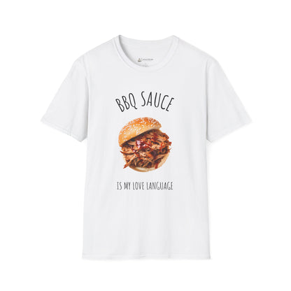 T-Shirt — "BBQ Sauce Is My Love Language" Pulled Pork Sandwich Tee