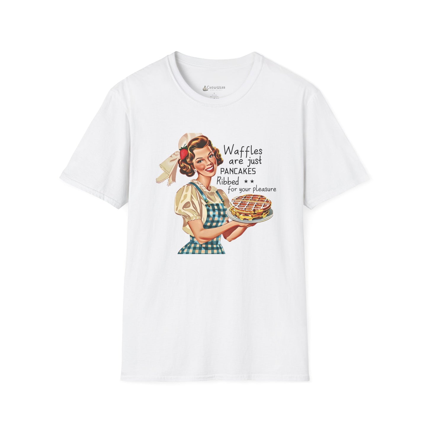 Retro Breakfast Tee – "Waffles are just pancakes dressed up for pleasure" Funny T-Shirt