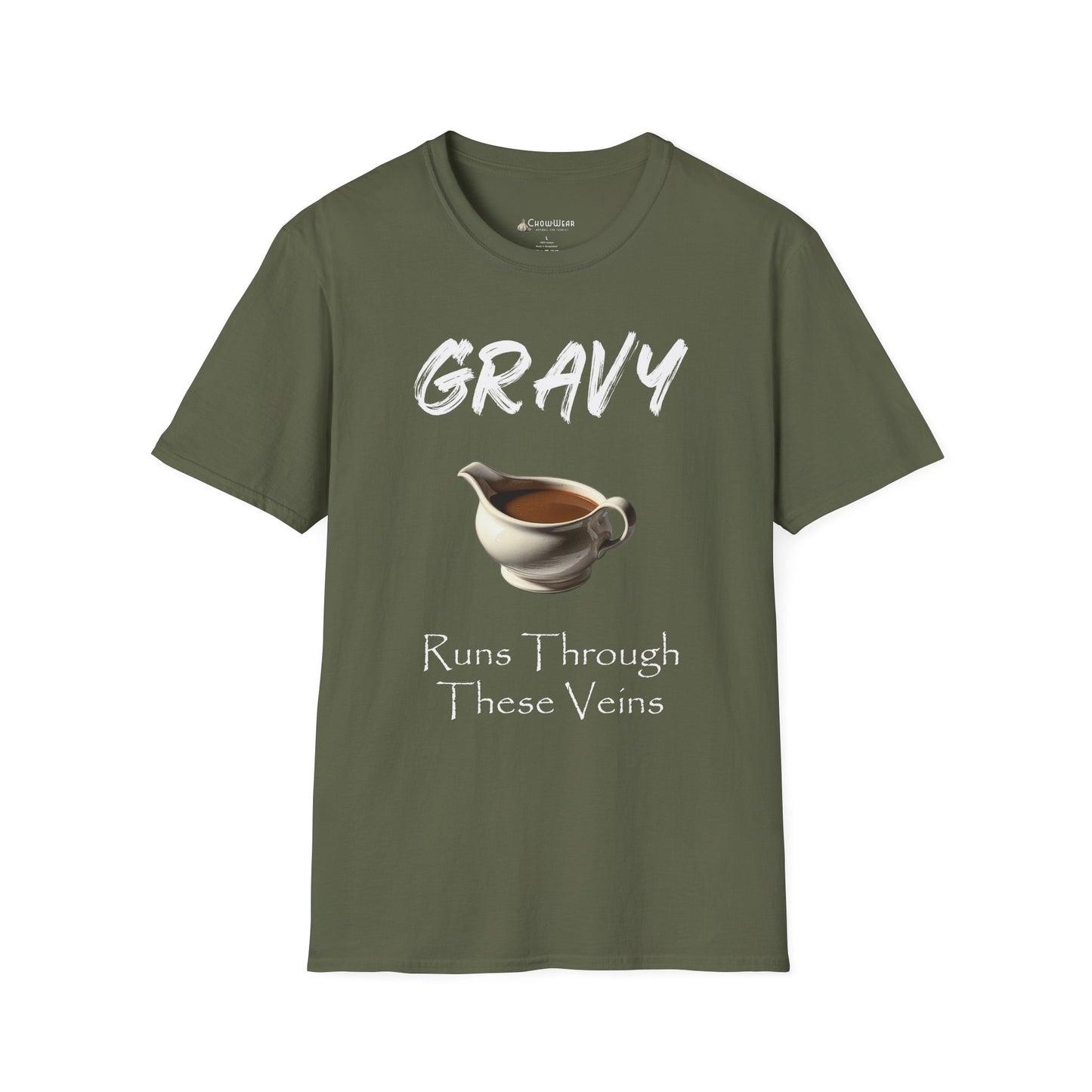 Gravy Runs Through These Veins T-Shirt — Funny Thanksgiving Comfort Food Tee