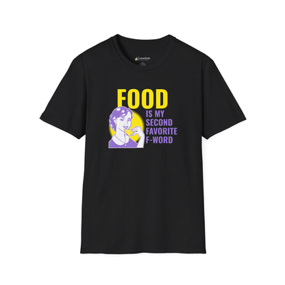 Food Is My Second Favorite F-Word T-Shirt — Funny Retro Food Lover Tee