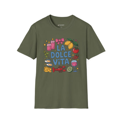La Dolce Vita  ("The Sweet Life") T-Shirt — Italian Food & Wine Graphic Tee