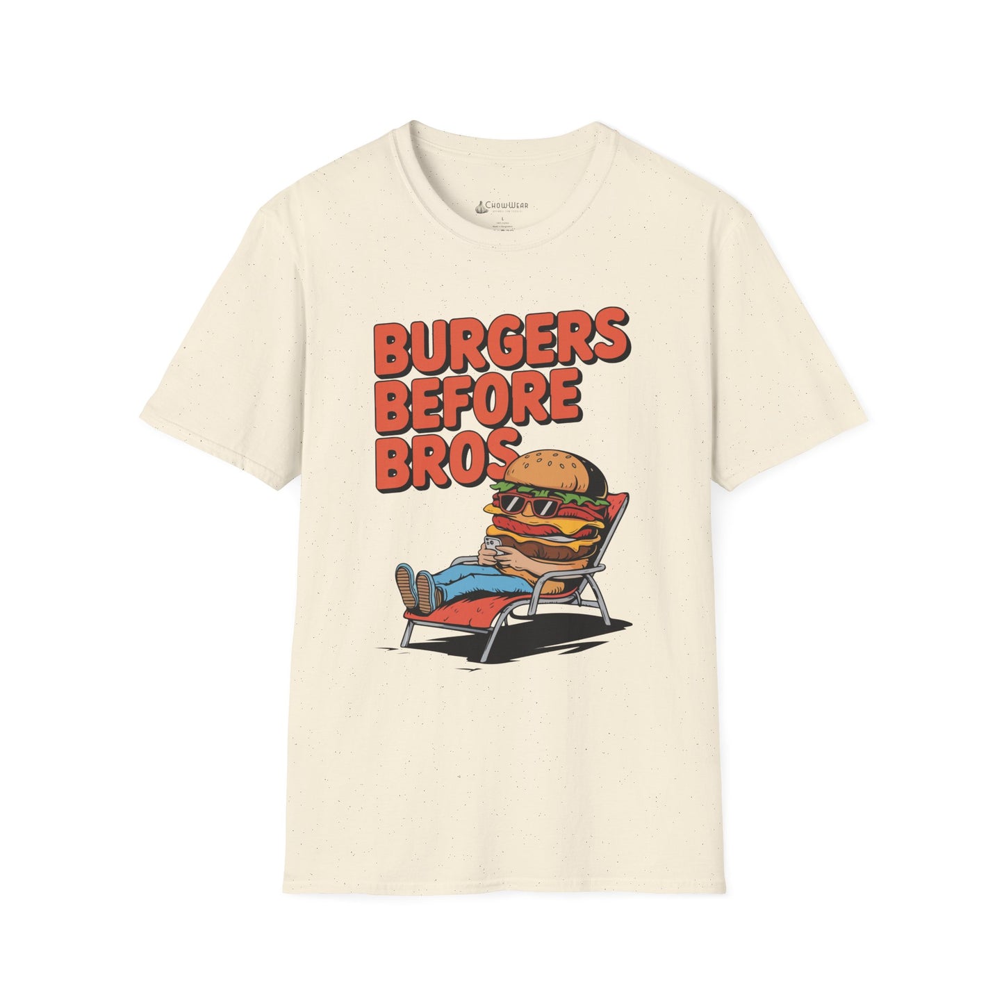 Burgers Before Bros T-Shirt — Funny Retro Hamburger Tee