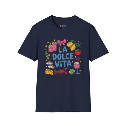 La Dolce Vita  ("The Sweet Life") T-Shirt — Italian Food & Wine Graphic Tee