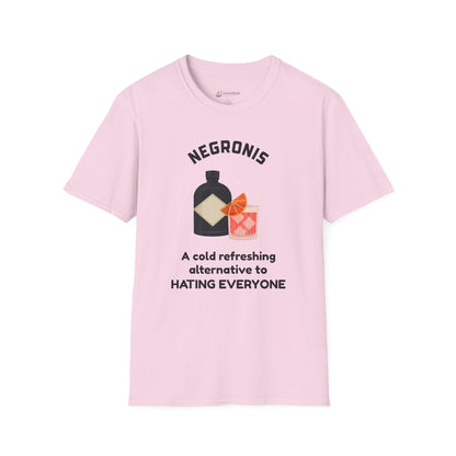 Negronis T-Shirt — "A cold refreshing alternative to hating everyone" Cocktail Tee