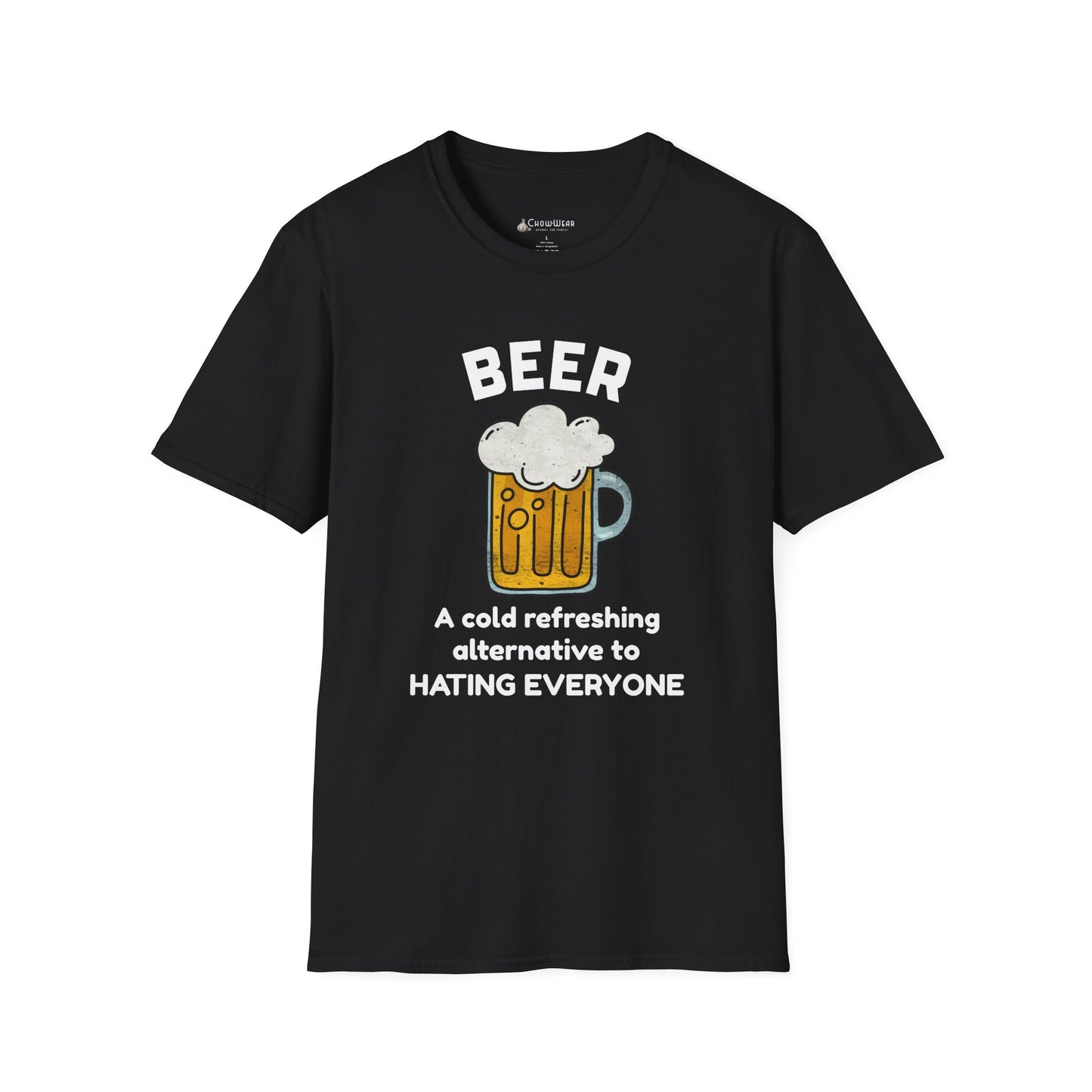 Beer T-Shirt — "Beer: A Cold Refreshing Alternative to Hating Everyone" Funny Tee