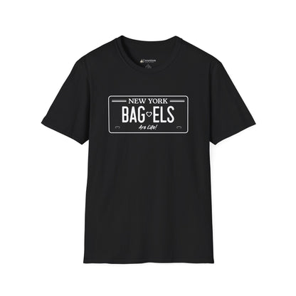 Bagels Are Life T-Shirt — New York License Plate Design