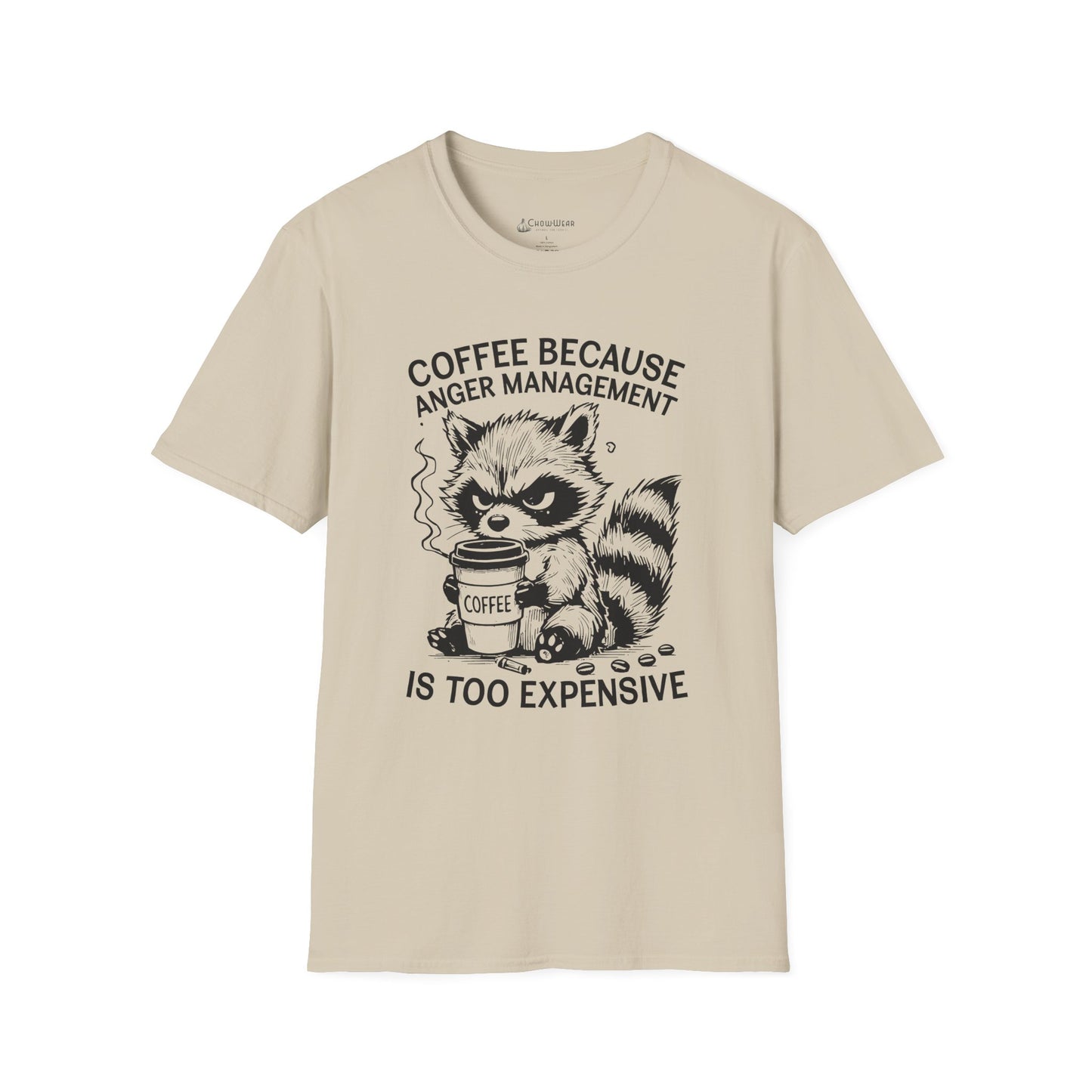 Coffee Because Anger Management Is Too Expensive Funny Raccoon T-Shirt