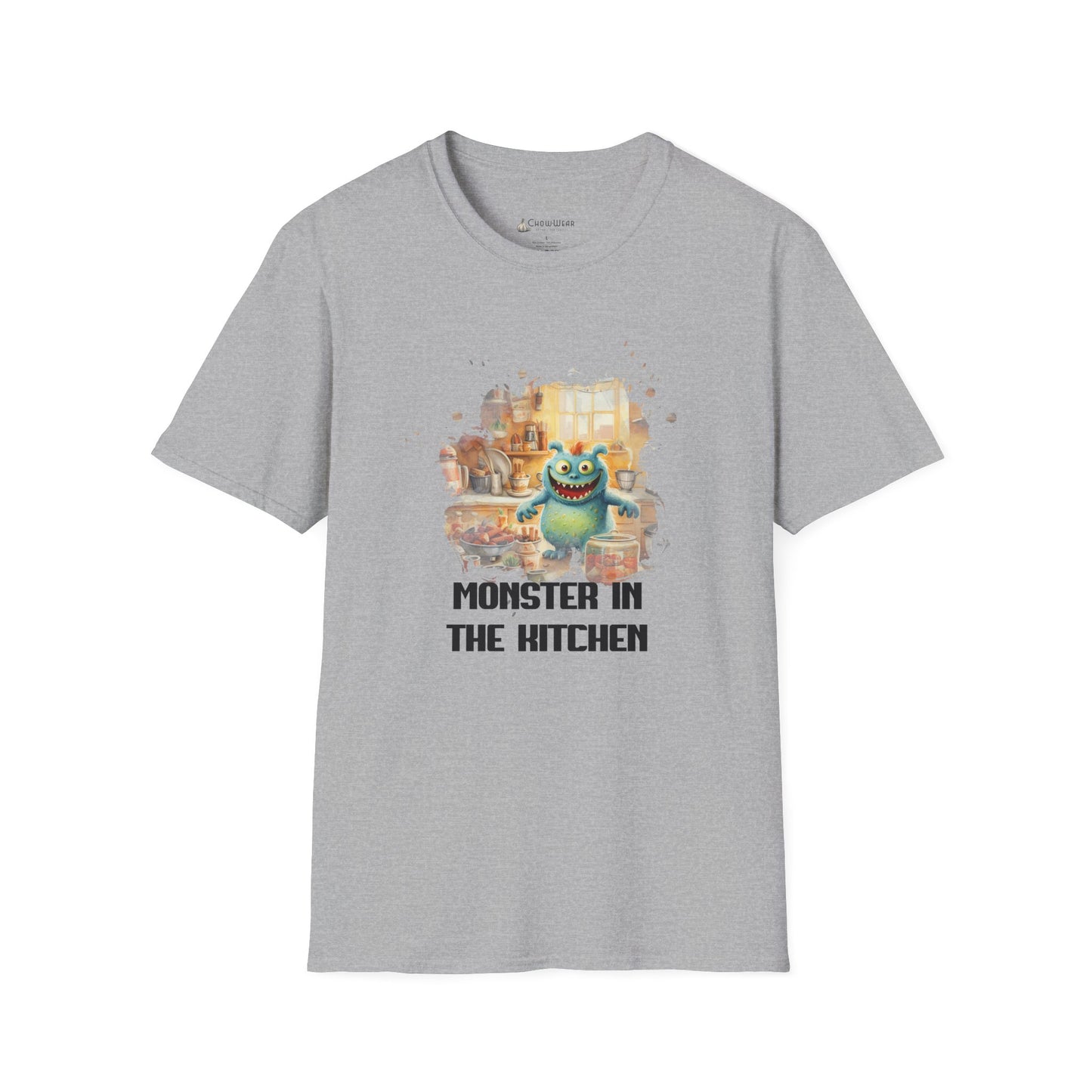 T-Shirt — "Monster in the Kitchen" Cute Cartoon Cooking Chef Tee