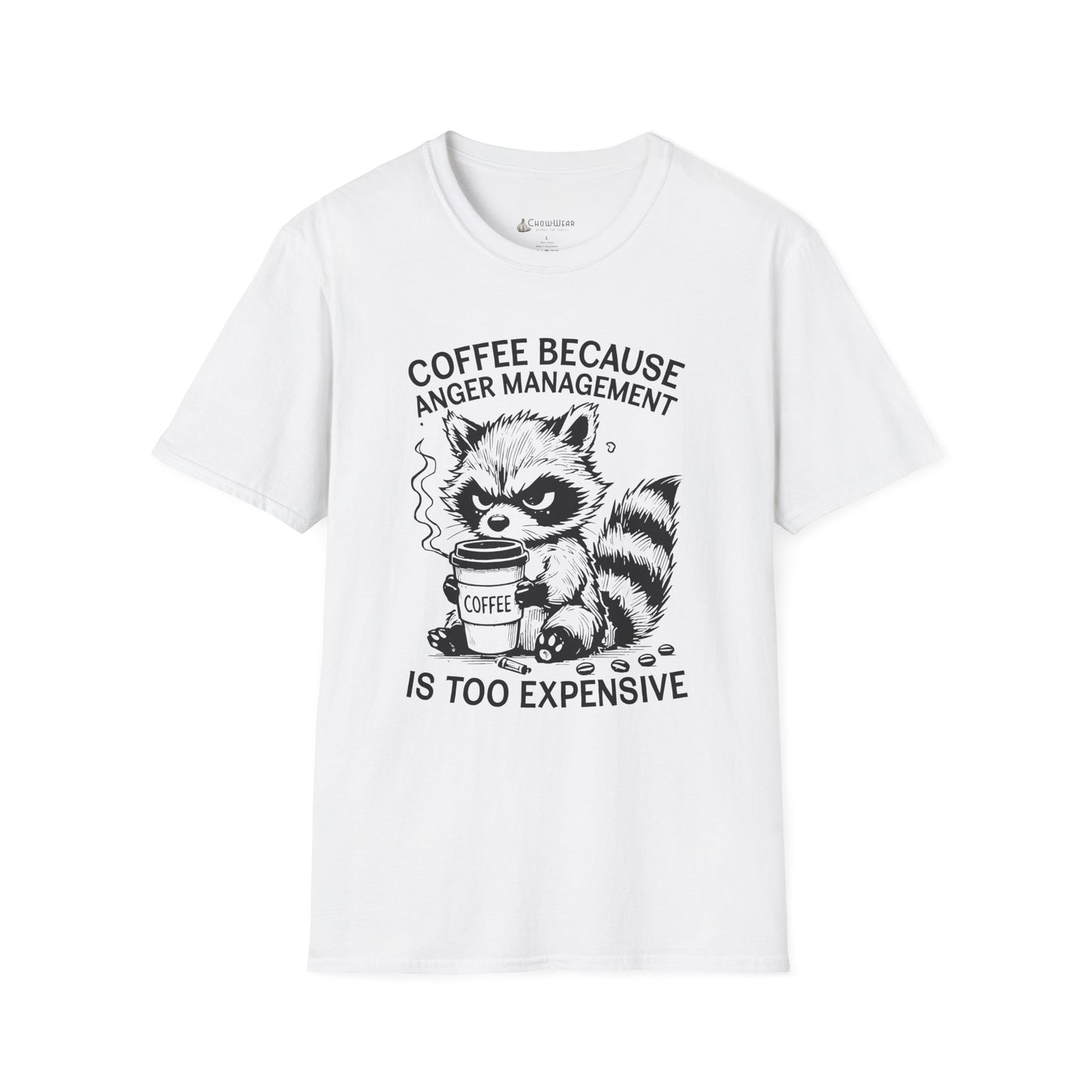 Coffee Because Anger Management Is Too Expensive Funny Raccoon T-Shirt
