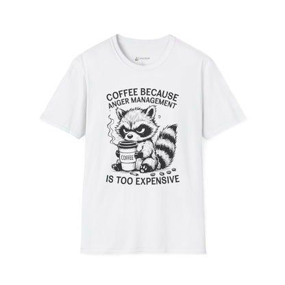 Coffee Because Anger Management Is Too Expensive Funny Raccoon T-Shirt