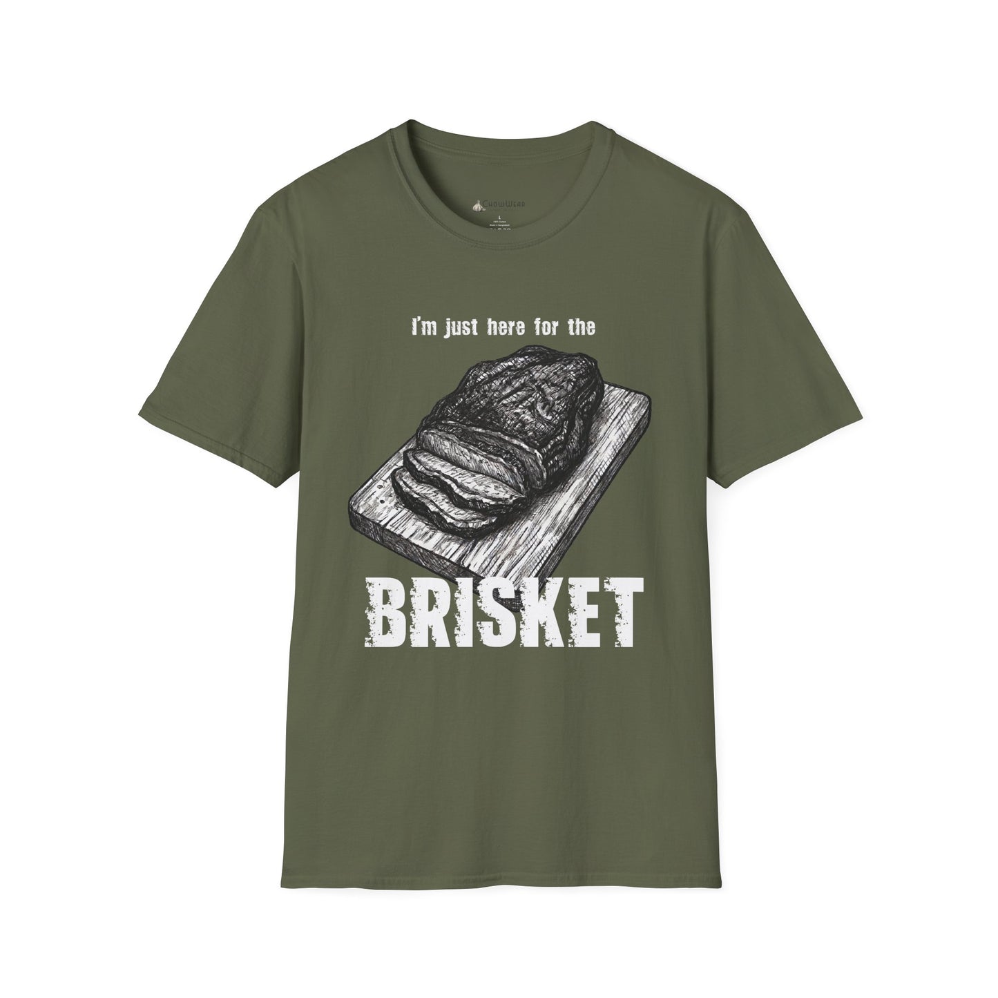 Brisket Lovers T‑Shirt — “I’m Just Here for the Brisket” BBQ Grilling Tee