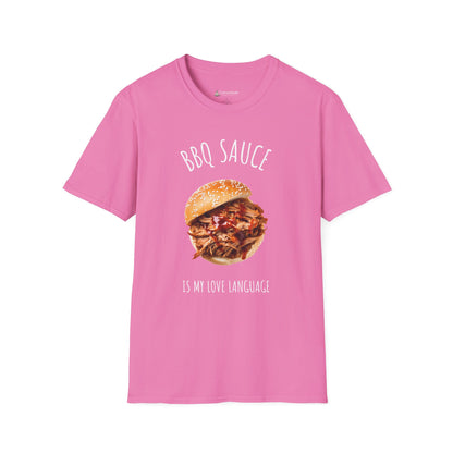 T-Shirt — "BBQ Sauce Is My Love Language" Pulled Pork Sandwich Tee