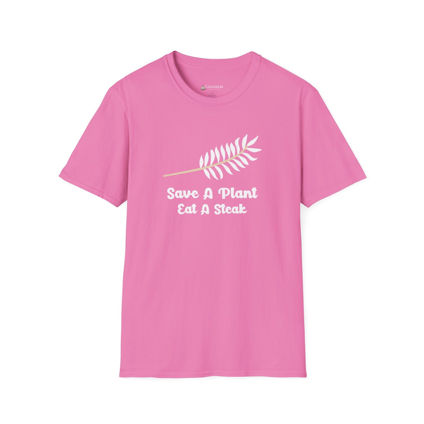 "Save A Plant, Eat A Steak" Retro Vegan Vegetarian Humor T-shirt