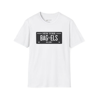 Bagels Are Life T-Shirt — New York License Plate Design