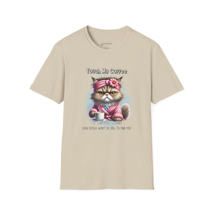 Cat Coffee T-Shirt — "Touch My Coffee" Funny Grumpy Kitty Graphic Tee