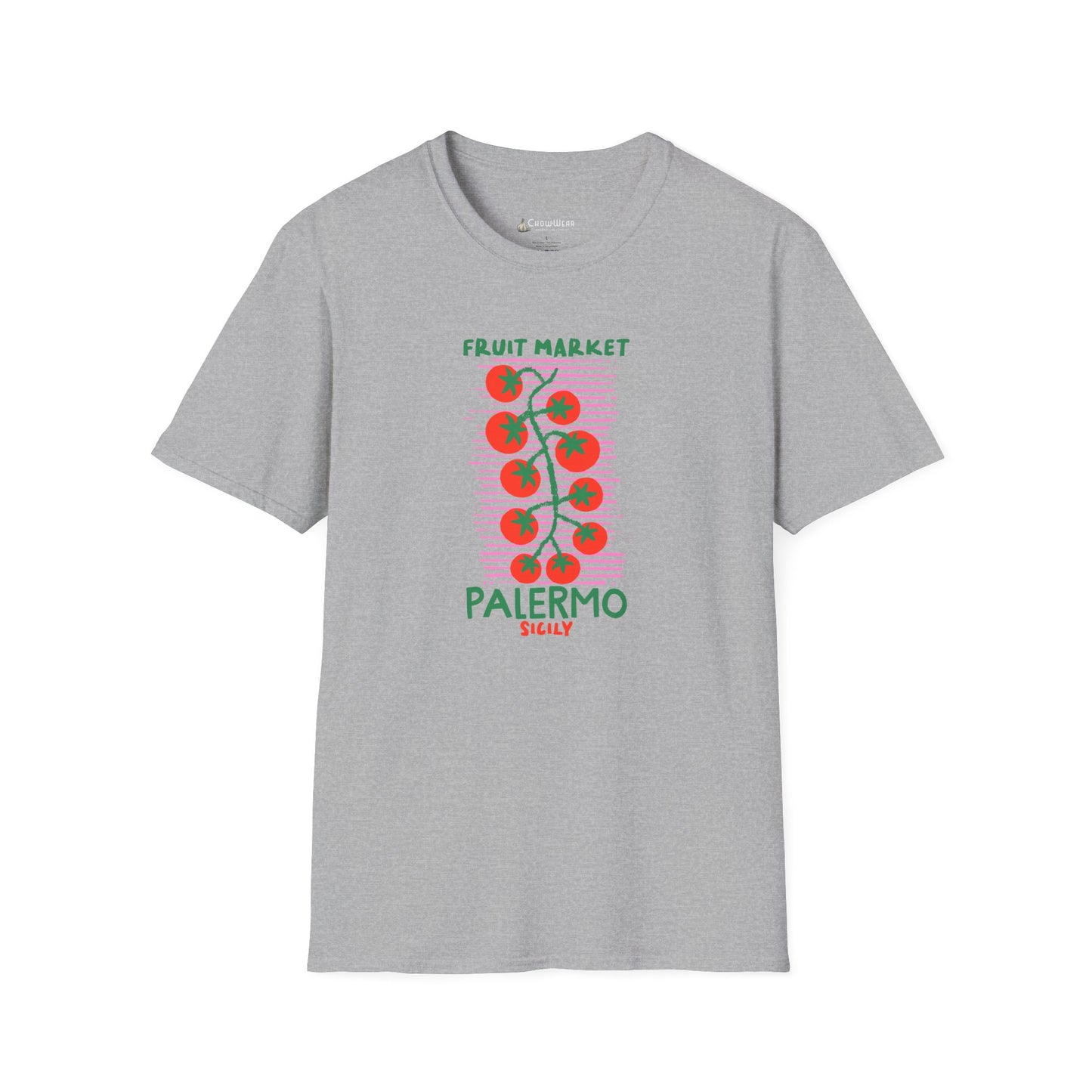 Tomato Vine Palermo Italy T‑Shirt — Fruit Market Travel Foodie Tee