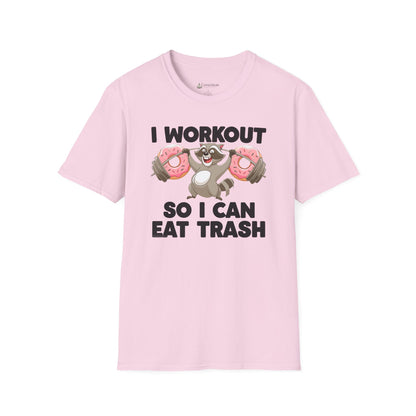 "I Workout So I Can Eat Trash" Funny Fitness Diet T-shirt