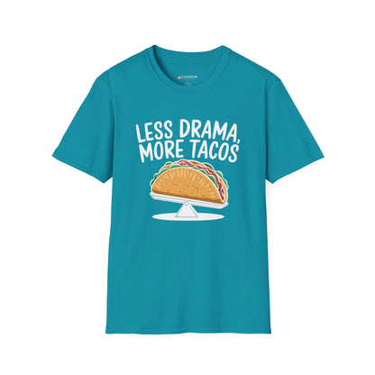T-Shirt — "Less Drama, More Tacos" Funny Taco Mexican Food Tee