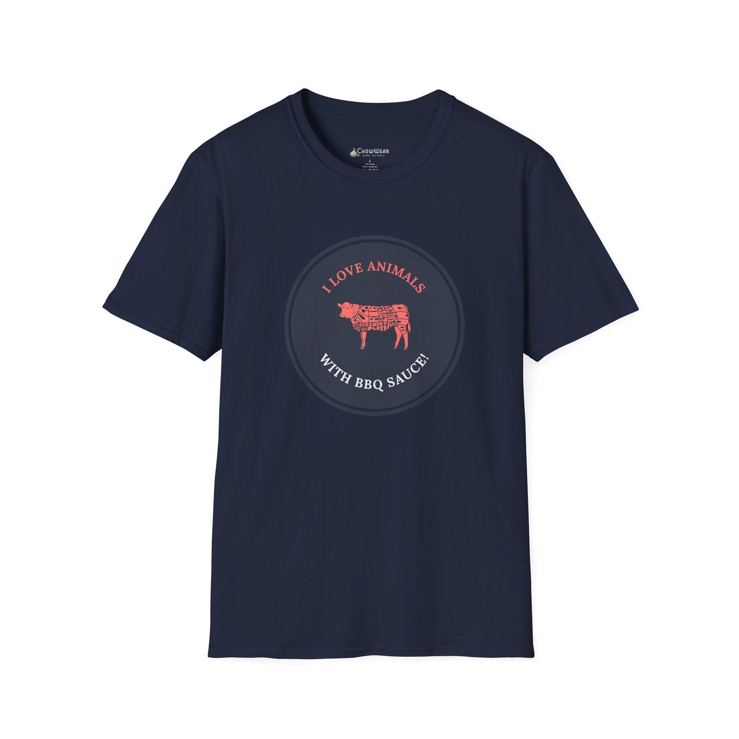 Meat Lover T-Shirt — Vintage style 'I Love Animals with BBQ Sauce' Graphic Tee