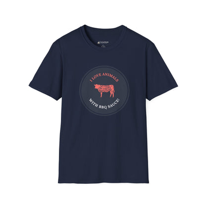 Meat Lover T-Shirt — Vintage style 'I Love Animals with BBQ Sauce' Graphic Tee