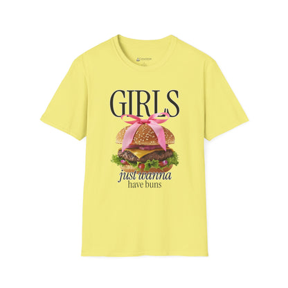 Girls Just Wanna Have Buns - Burger T-Shirt