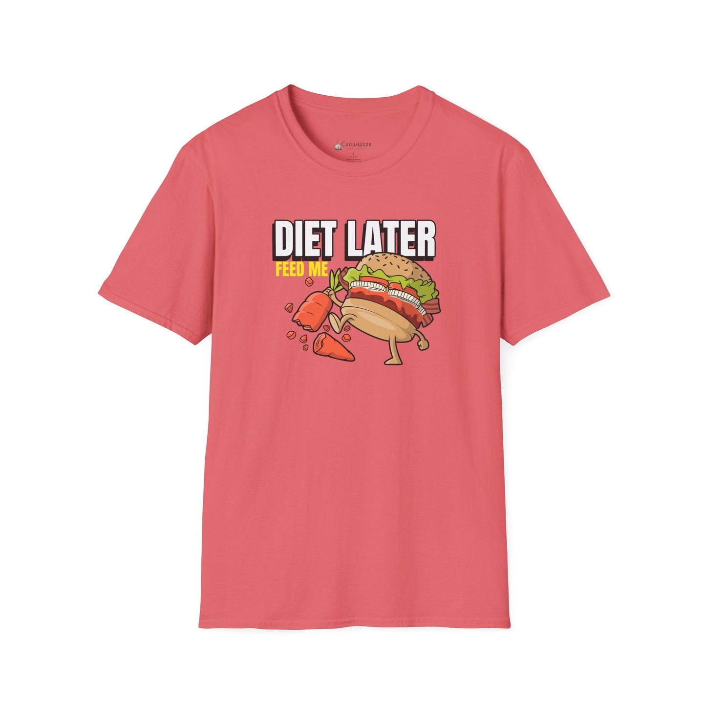 Diet Later Feed Me Burger T-Shirt — Funny Foodie Graphic Tee