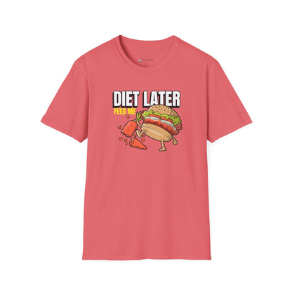 Diet Later Feed Me Burger T-Shirt — Funny Foodie Graphic Tee