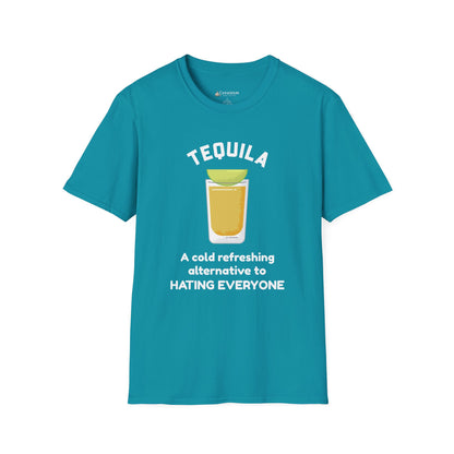Tequila Shot T-Shirt — “A cold refreshing alternative to hating everyone” Funny Drinking Shirt