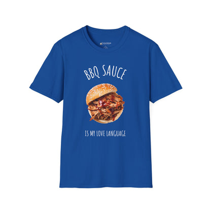 T-Shirt — "BBQ Sauce Is My Love Language" Pulled Pork Sandwich Tee