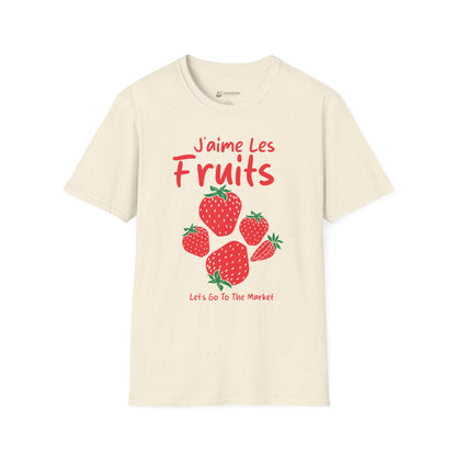 Strawberry "J'aime Les Fruits" (I Love Fruit) French Farmers Market T-Shirt