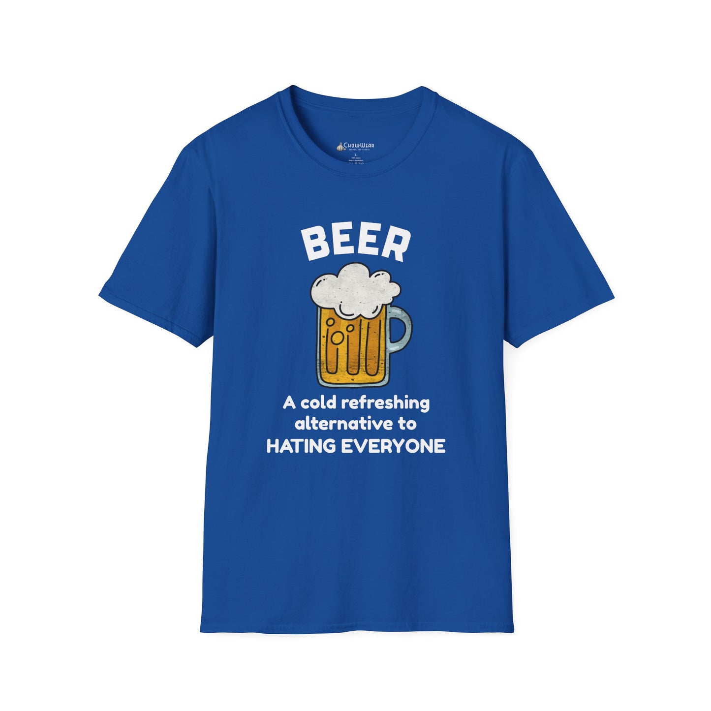 Beer T-Shirt — "Beer: A Cold Refreshing Alternative to Hating Everyone" Funny Tee