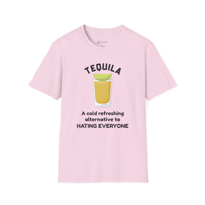 Tequila Shot T-Shirt — “A cold refreshing alternative to hating everyone” Funny Drinking Shirt