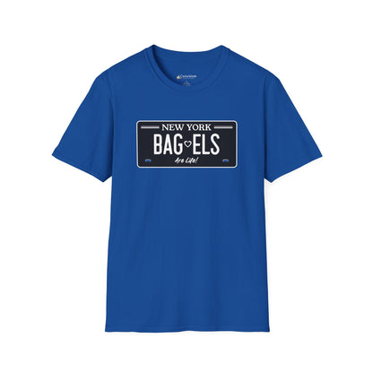 Bagels Are Life T-Shirt — New York License Plate Design