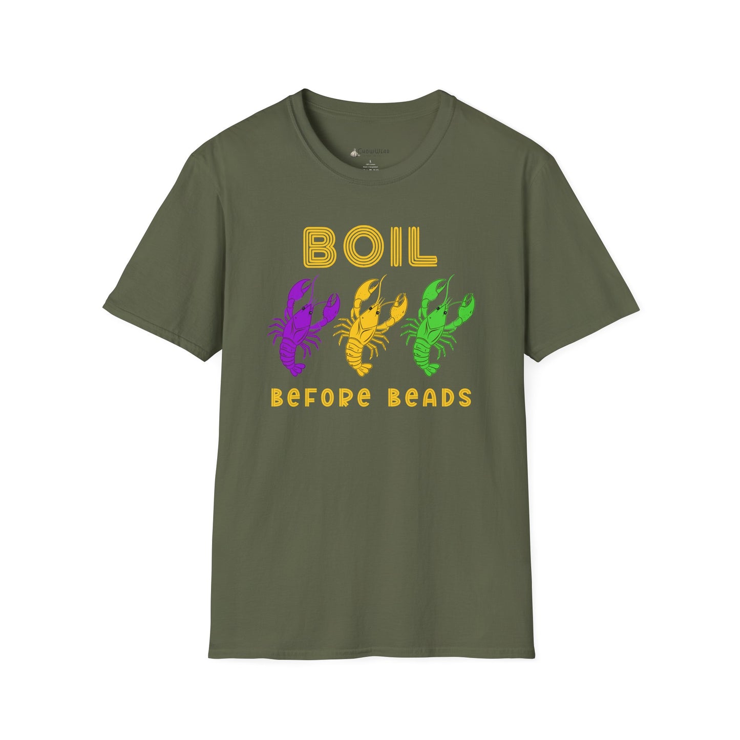 Crawfish Boil T-Shirt - "Boil Before Beads" Mardi Gras Seafood Tee