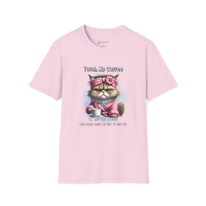 Cat Coffee T-Shirt — "Touch My Coffee" Funny Grumpy Kitty Graphic Tee