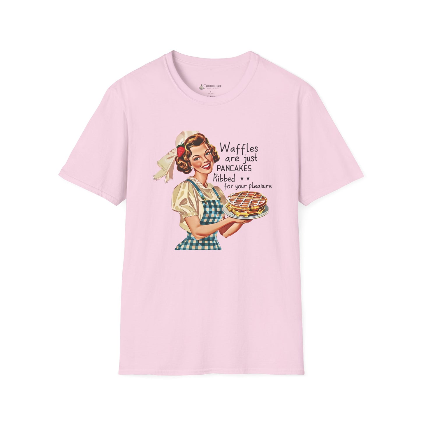 Retro Breakfast Tee – "Waffles are just pancakes dressed up for pleasure" Funny T-Shirt