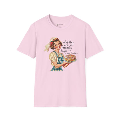 Retro Breakfast Tee – "Waffles are just pancakes dressed up for pleasure" Funny T-Shirt