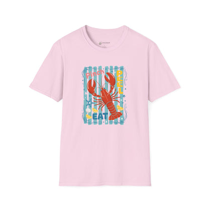 Lobster Eat Beach T-Shirt — Coastal Seafood Summer Tee