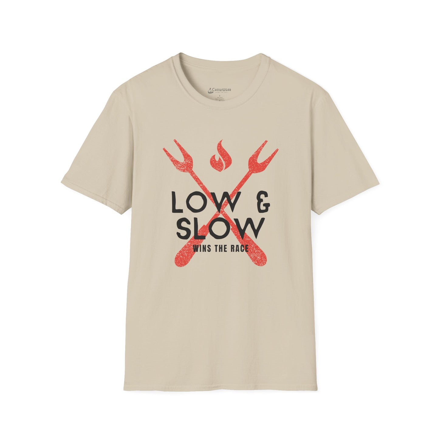 Slow & Low BBQ T-Shirt — 'Low & Slow Wins the Race' Grilled Meat Tee