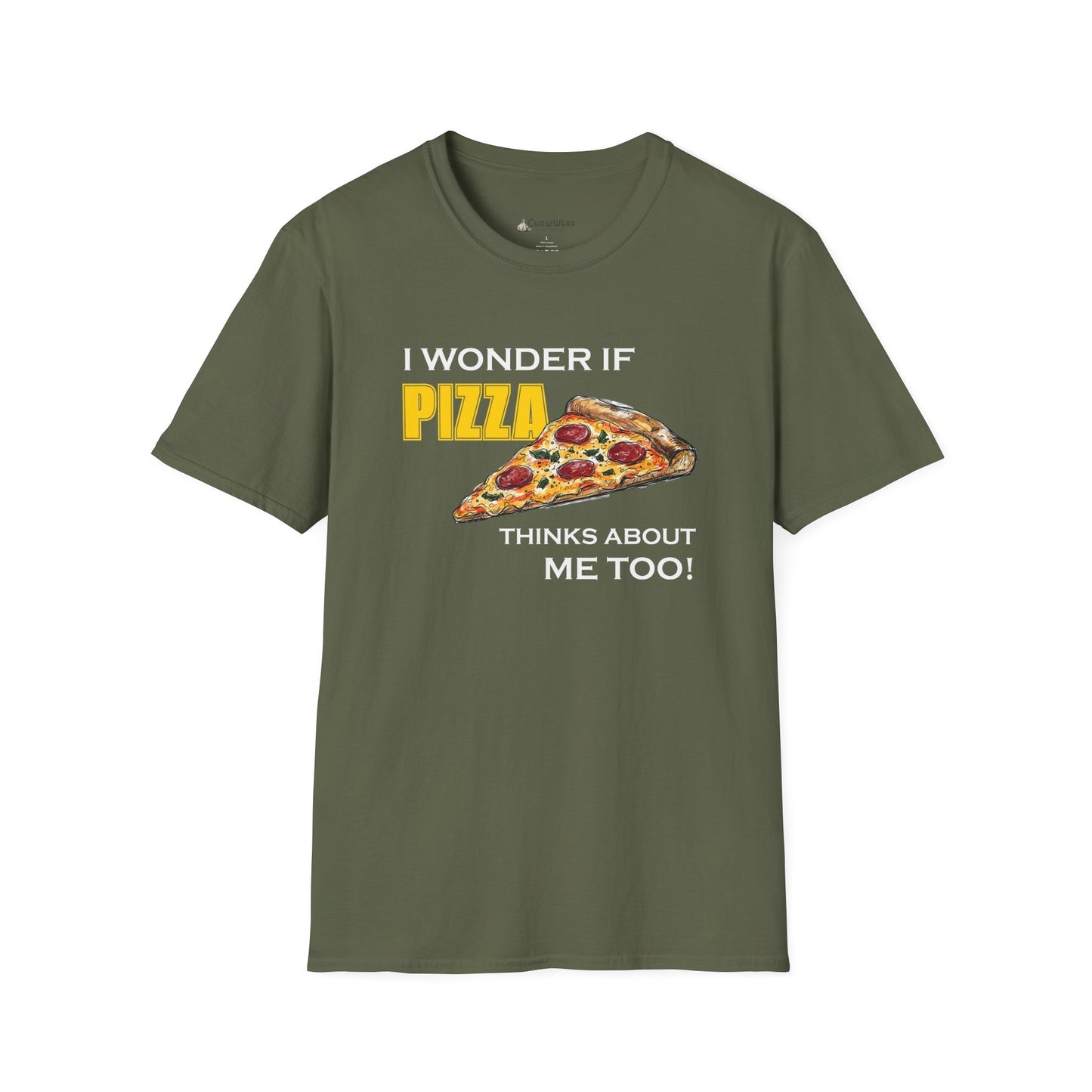 Pizza Thinks About Me Too T-Shirt — Funny Pizza Lovers Tee