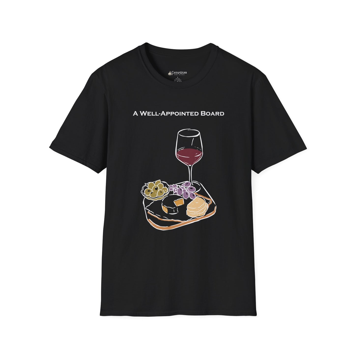 "A Well-Appointed Board" Wine & Charcuterie Graphic T-Shirt